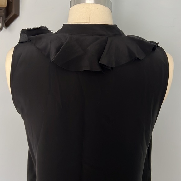 JOIE Gilly Ruffled Silk Mini Neck Tie Dress V-Neck Black, Size Small - Picture 13 of 16